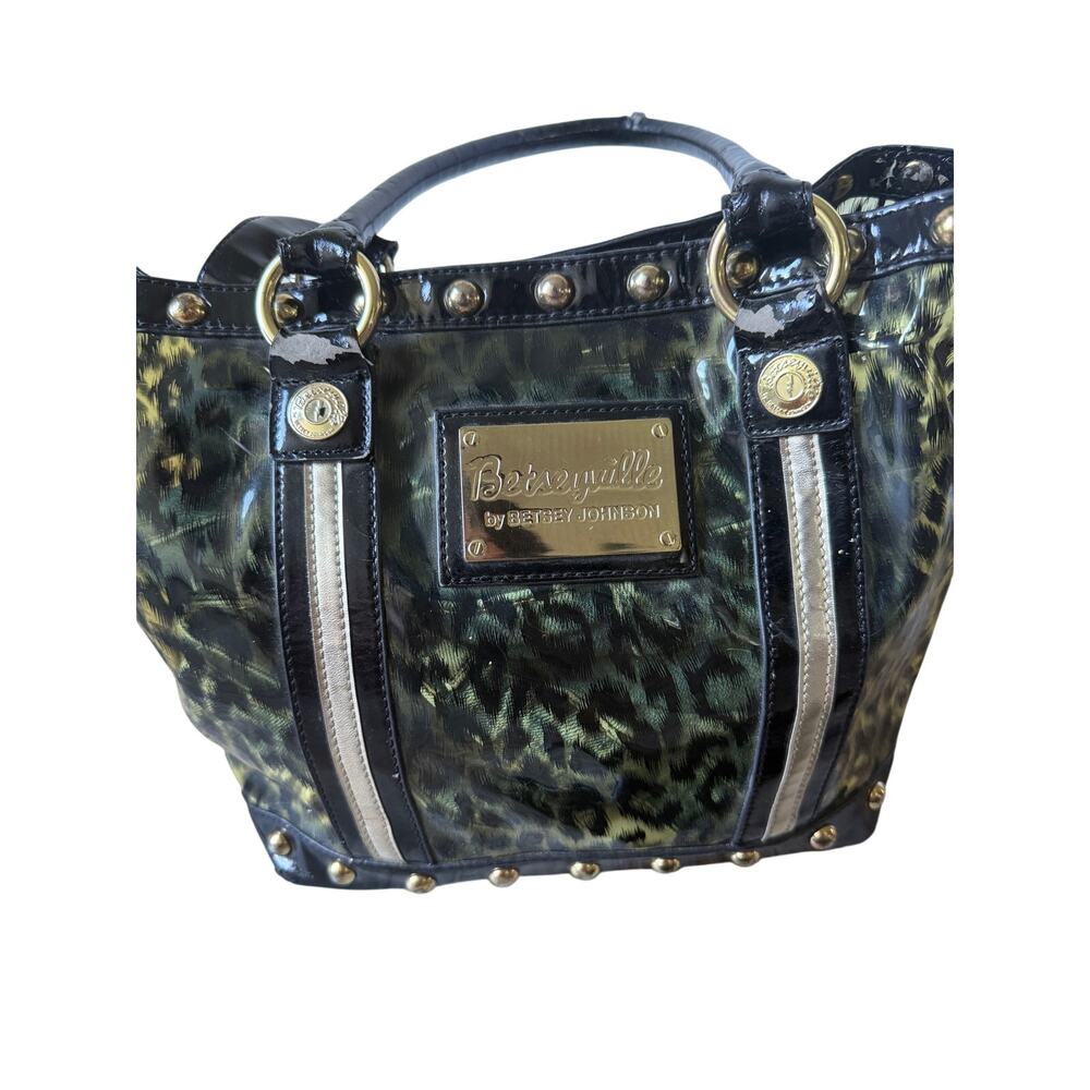 Betsey Johnson Betseyville Clear Animal Leopard Print Tote Bag Purse 2 Piece